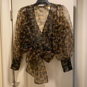 ZARA organza wrap top